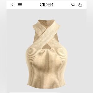 Ribbed Tan Sleeveless Top